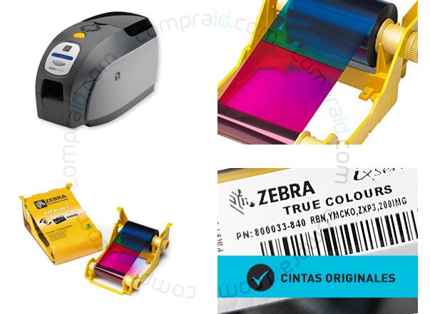 Cinta zebra 800033-840 de color para impresoras Zxp Serie 3