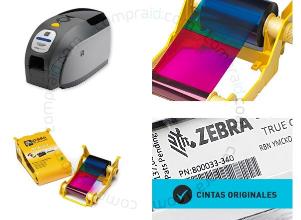 Ribbon zebra 800033-340 color 5 paneles ymcko para impresoras Zxp3