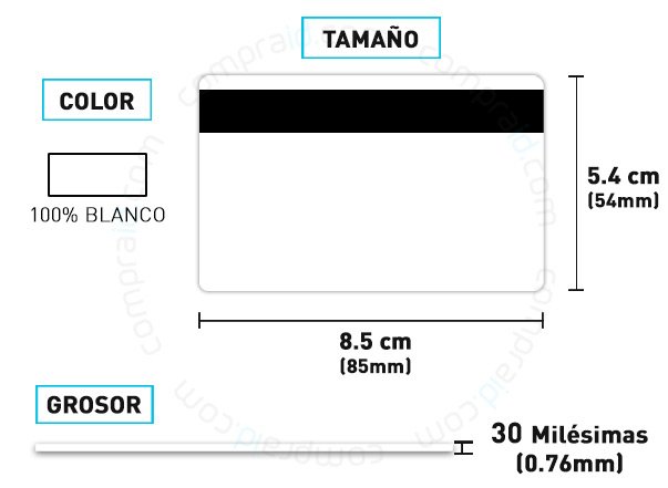 Tamaño Estándar CR80 tipo Tarjeta de Crédito La tarjeta con banda magnetica HiCo se usa en control de acceso y asistencia de empleados