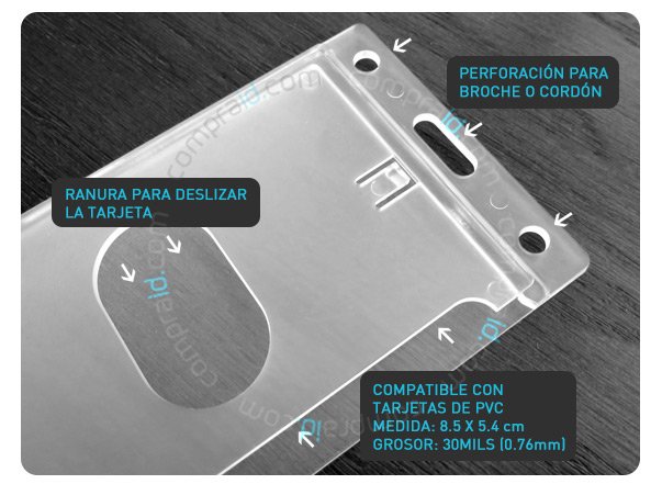 Protector de credencial de plástico rígido translúcido